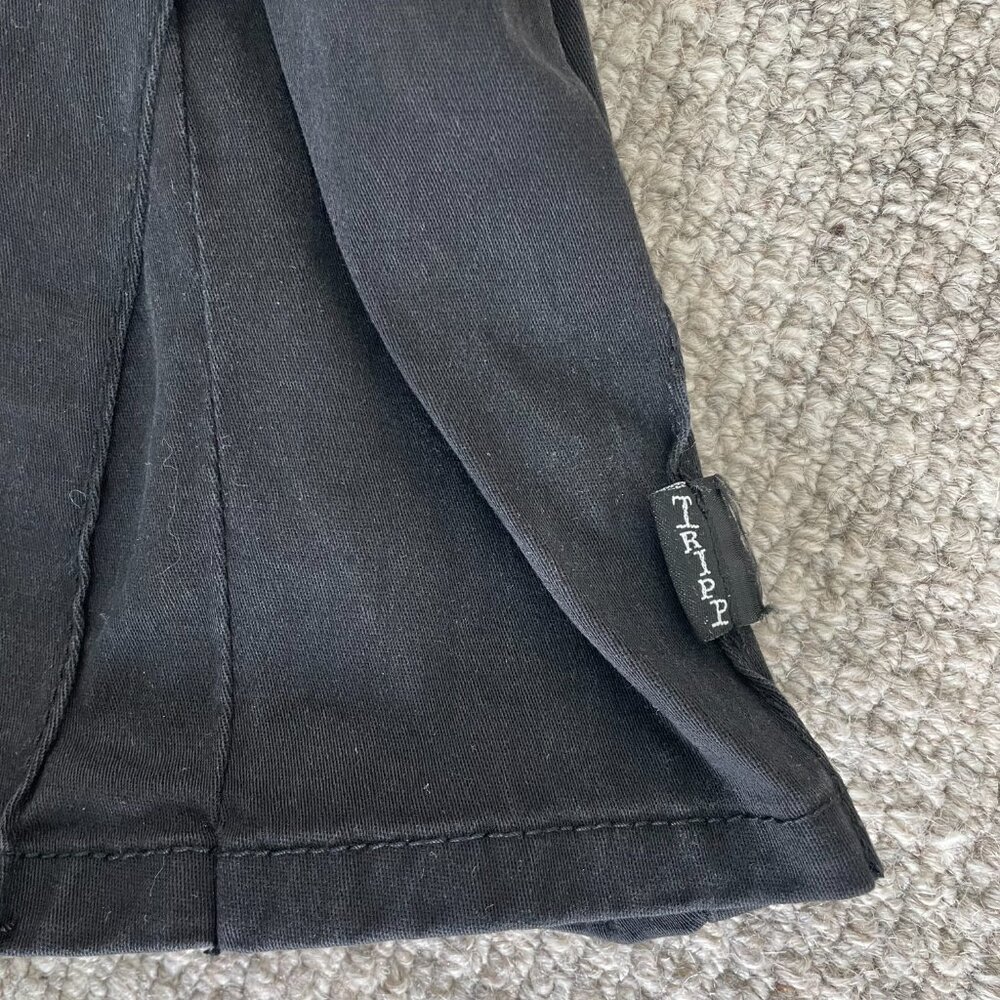 Tripp NYC Daang Goodman Royal Bones Black Pleated Corset Mini Skirt Y2k - Picture 4 of 8